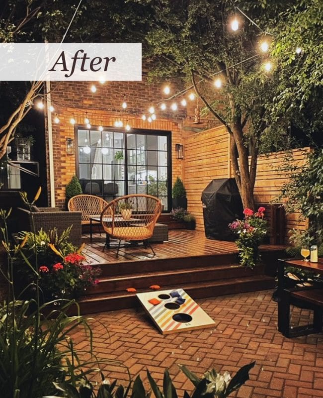 The backyard after renovation