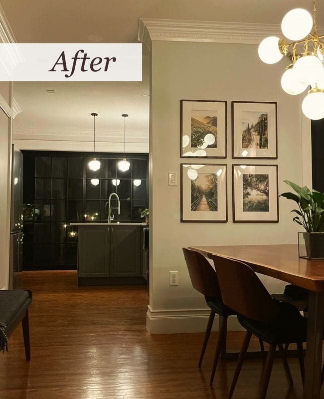 The dining room/kitchen after renovation