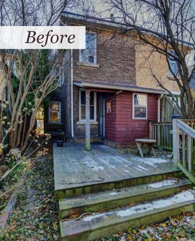 Before image of the old backyard prior to renovation