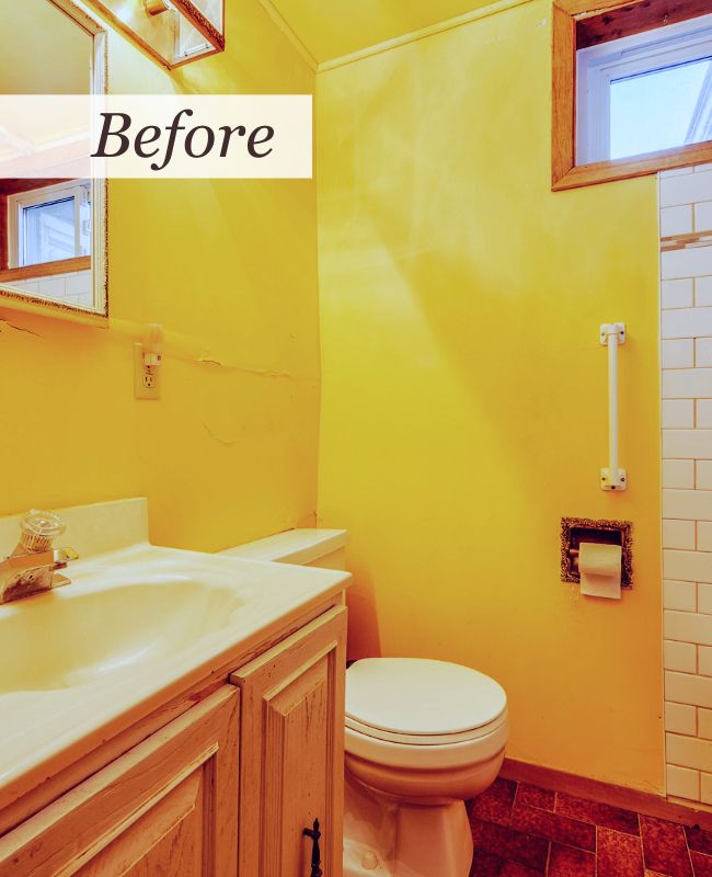 Before image of the old bathroom prior to renovation